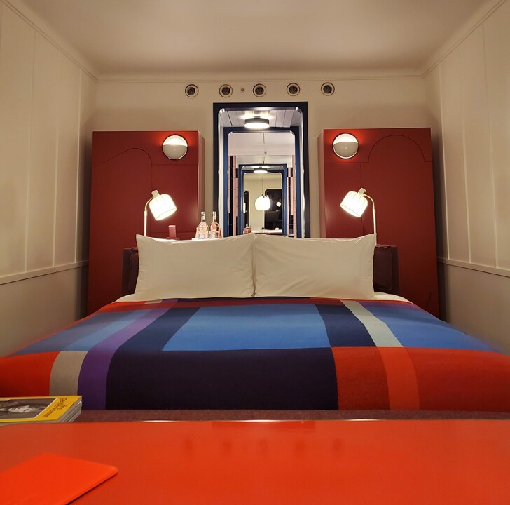 Front view of King size bed at Standard hotel, London