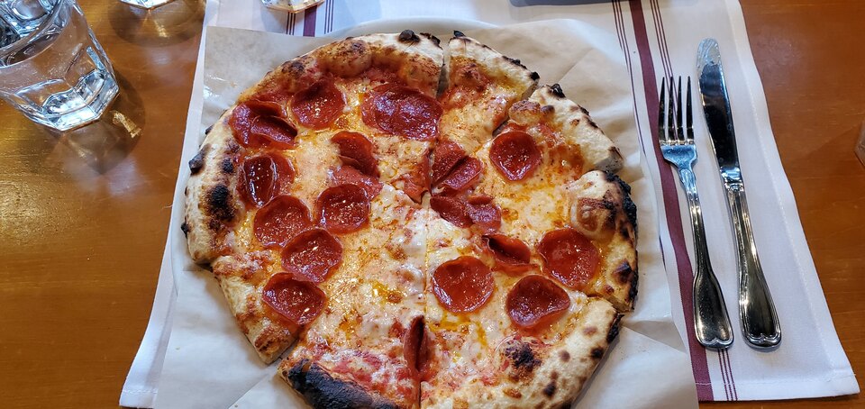 Pepperoni Pizza at La Bicyclette